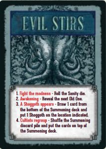 Pandemic: Reign of Cthulhu - Evil Stirs card