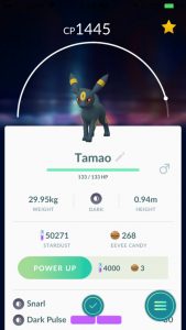 Name an Eevee Tamao to evolve an Umbreon