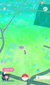 The Pokémon Go world is an augmented reality, overlaid on your current real-world location as provided by your mobile device's GPS.